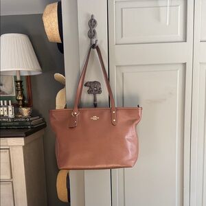 Coach Tan Leather Tote Bag